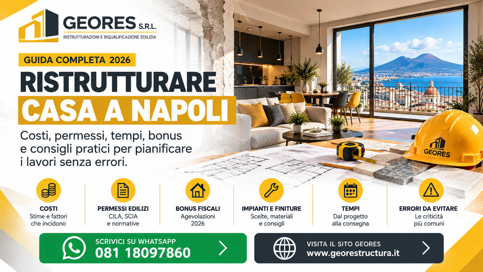 Ristrutturare casa a Napoli: guida GEORES 2026 su costi, permessi e lavori