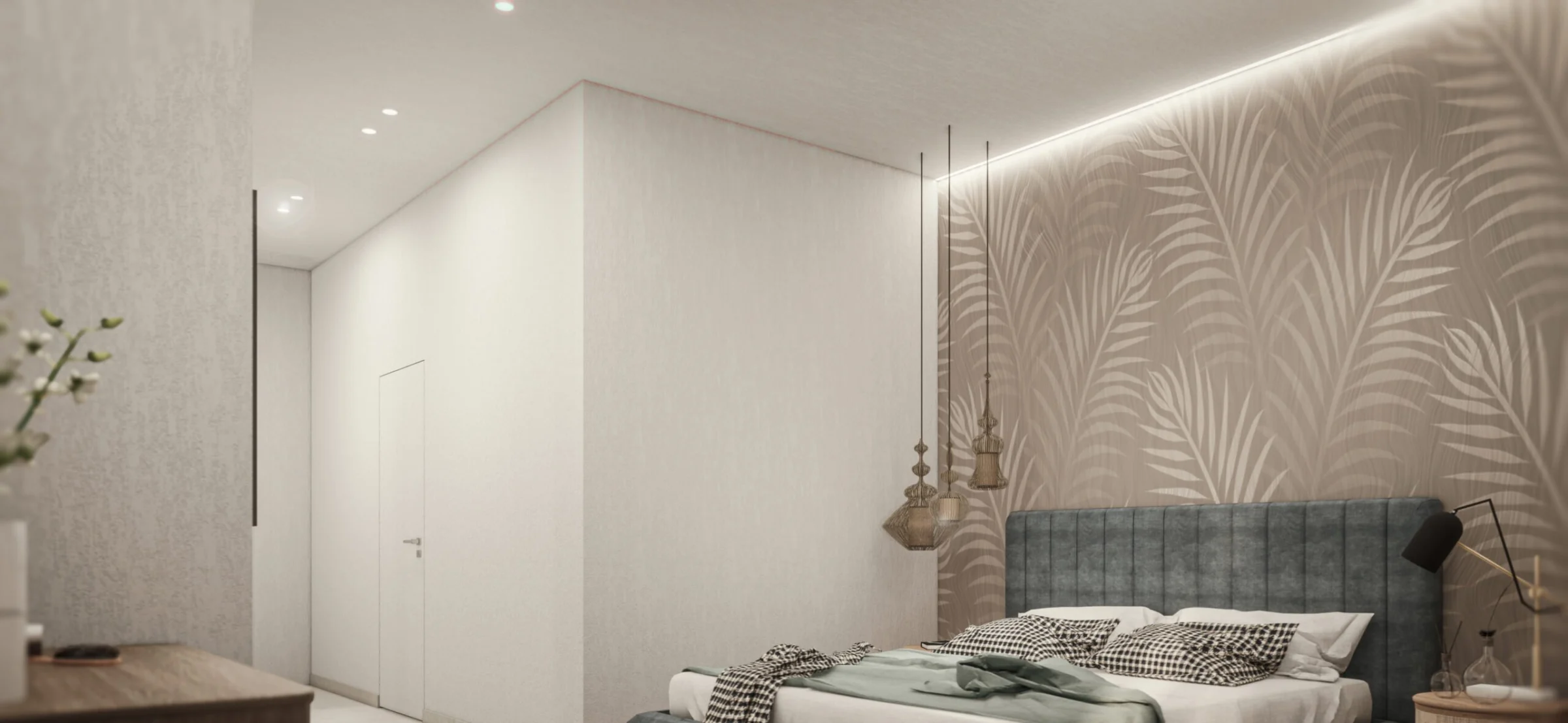 Rendering di progetto di una camera da letto — progettazione GEORES